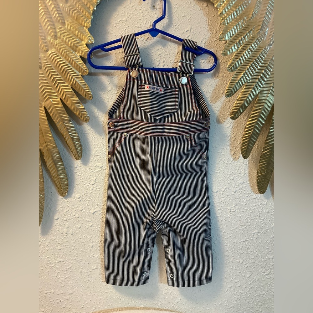 Vintage stripe overalls railroad conductor stripe